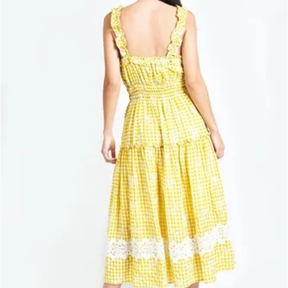Just Me Yellow Gingham Midi Dress - Picture 5 of 9